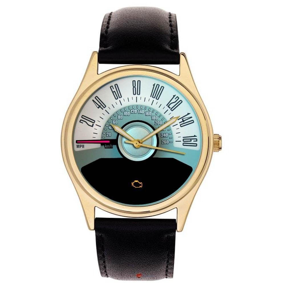 VINTAGE MUSTANG CAR SPEEDOMETER ART SOLID BRASS AUTOMOBILE ENTHUSIAST’S WATCH