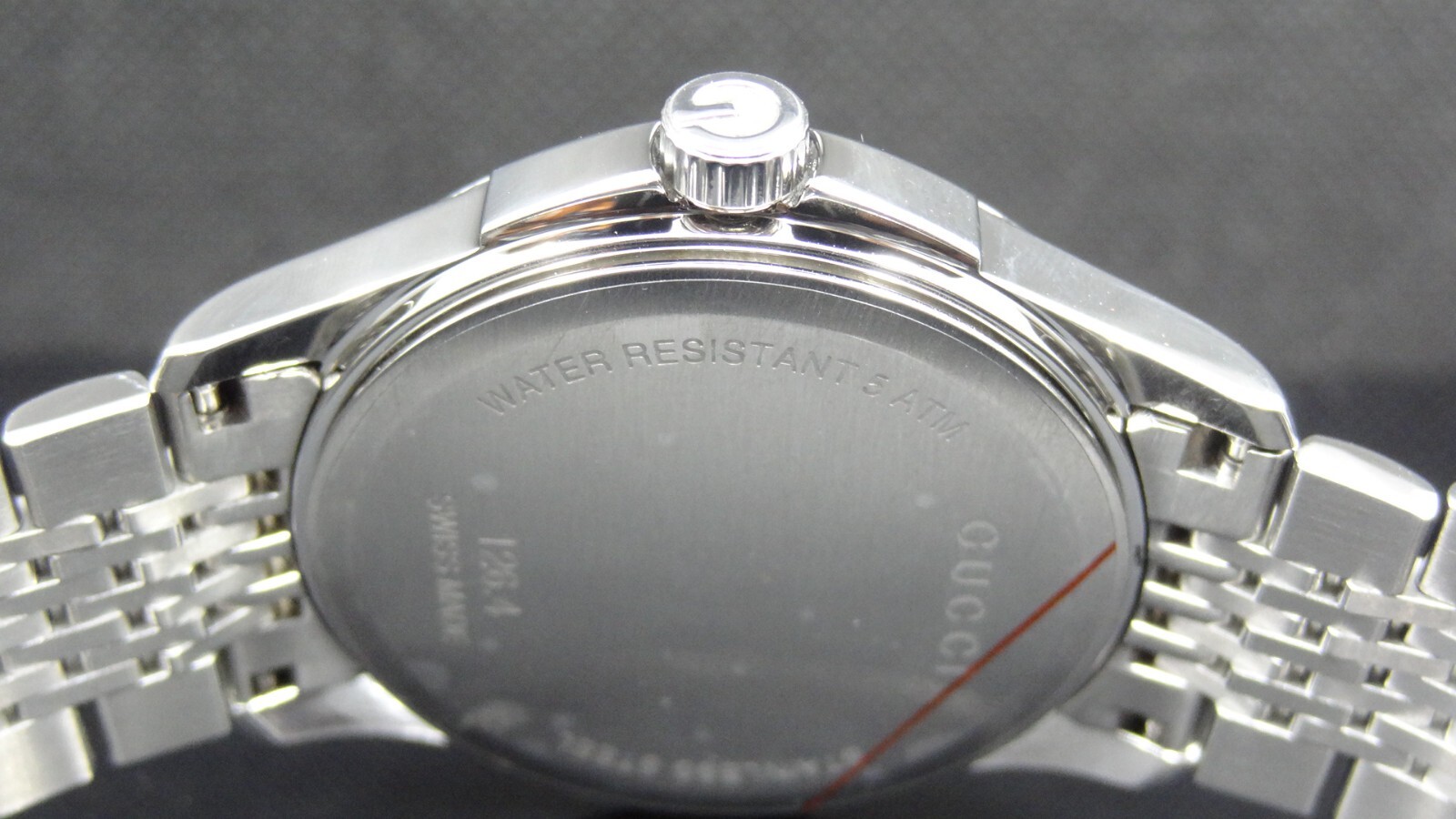 GUCCI YA126406 Brown Dial G Timeless Date 126.4 Series Silver Tone Men’s Watch