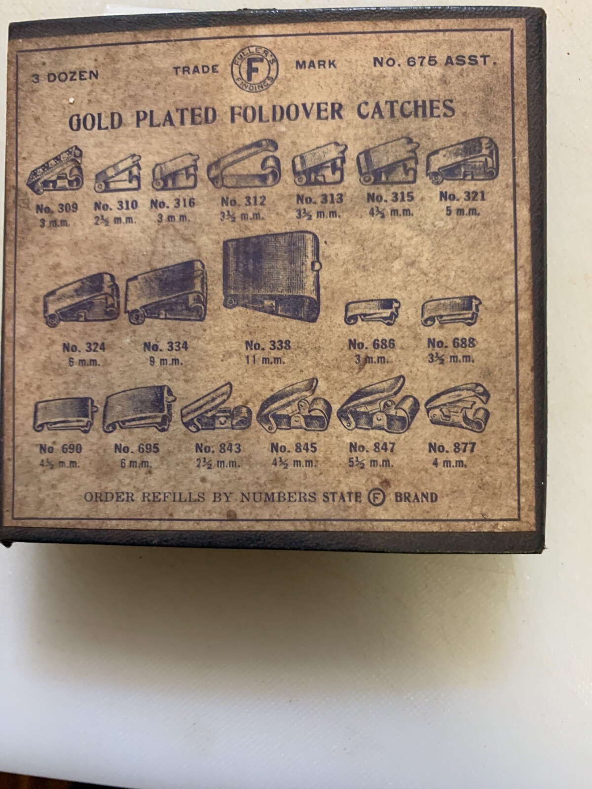 Watch Fold Over Catches Gold Plated In Original Box