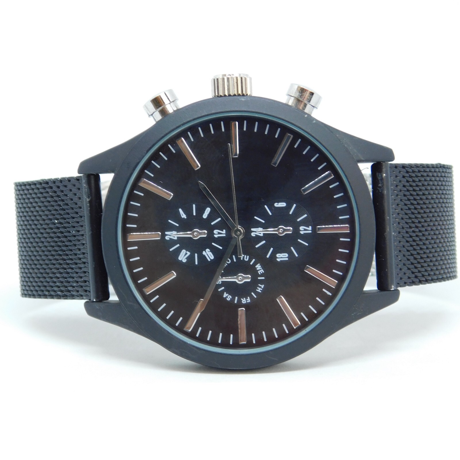 Accutime Watch Corp. 4001MWM Black Tone Quartz Analog Men’s Watch New Battery