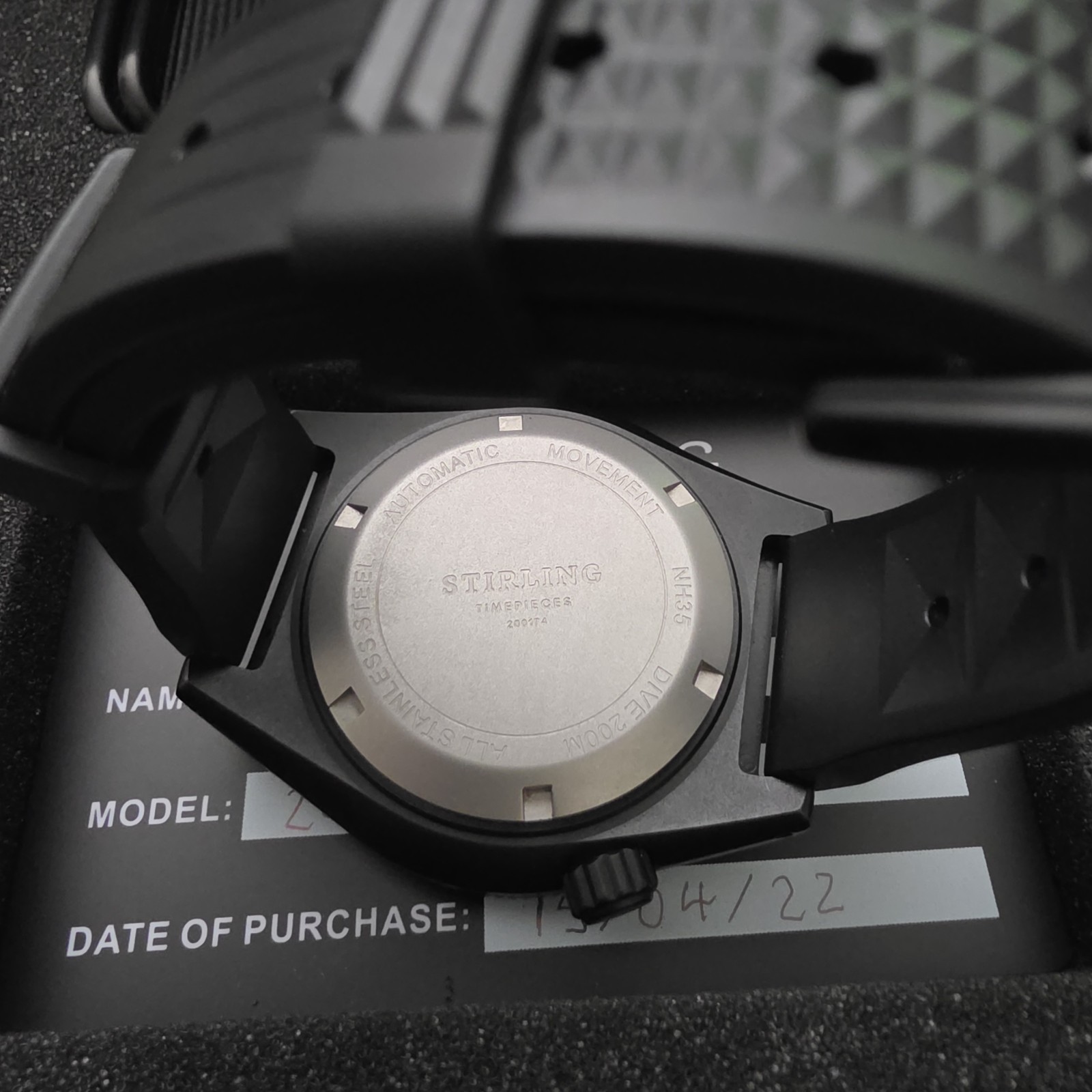 Stirling Brunt V1 Automatic Dive Watch – Black – Full Kit Rare Out of Production