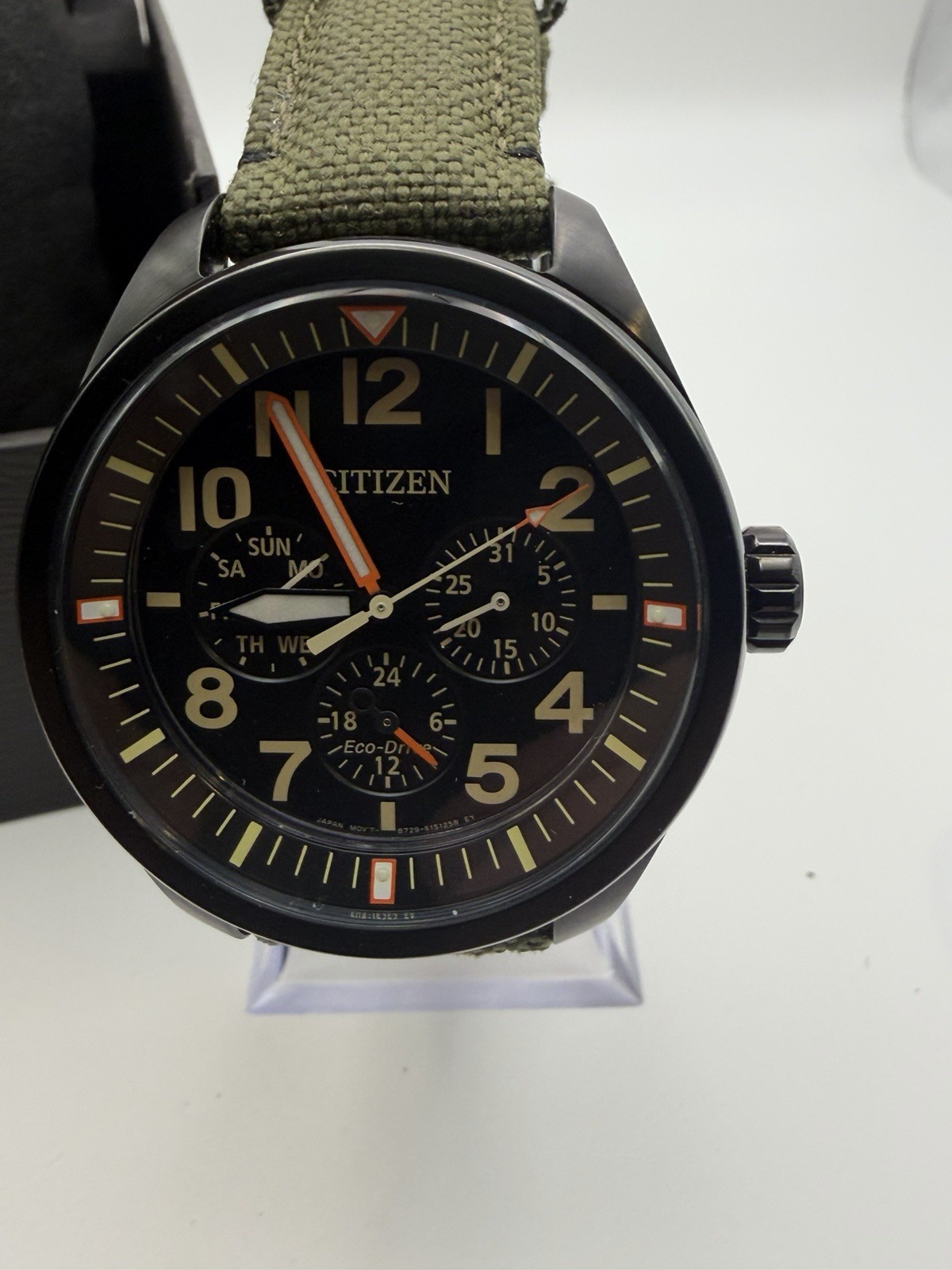 Citizen Eco-Drive 8729-S105781 Military Field Watch 43mm Black Day Date Box