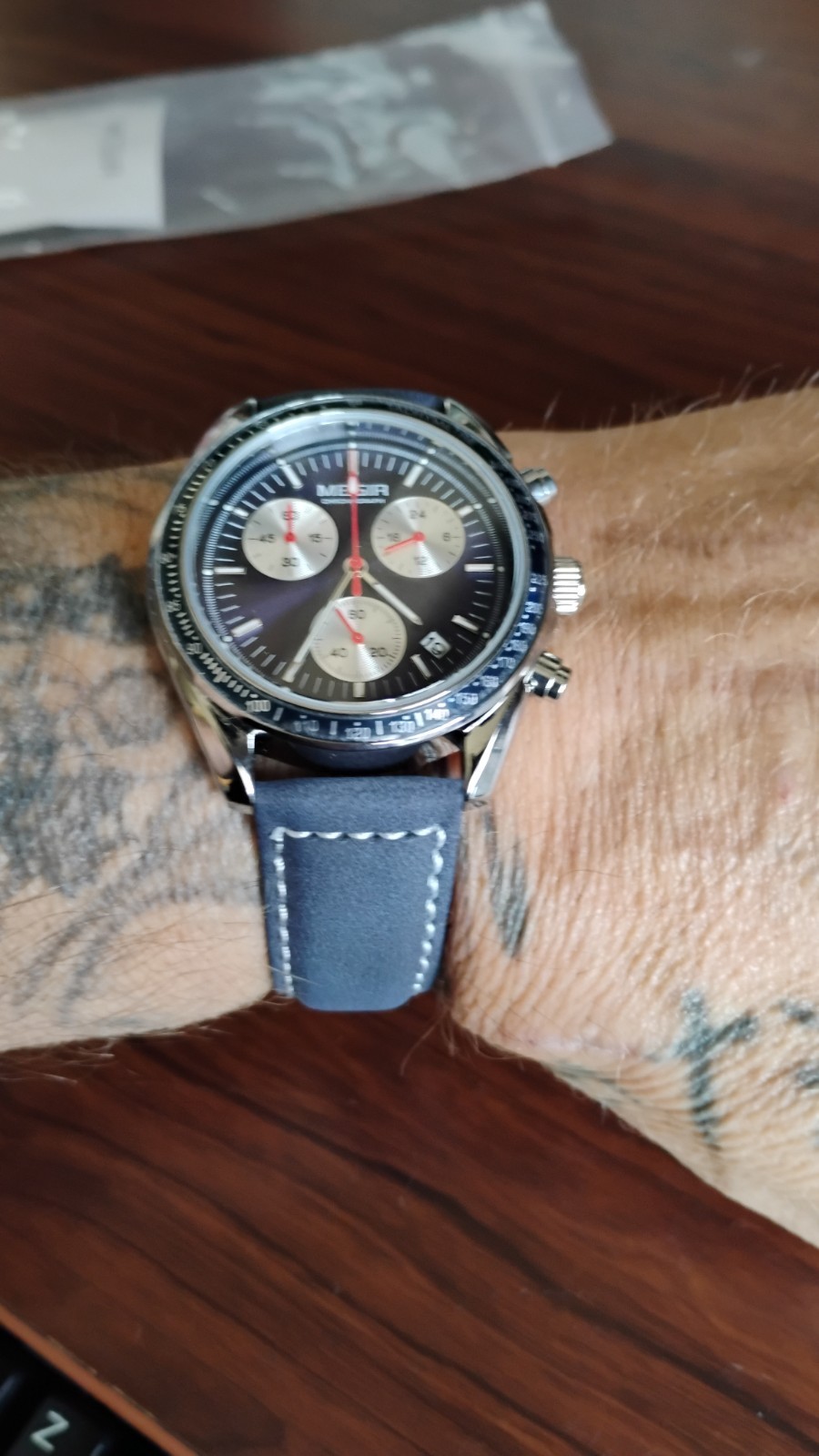 MEGIA CHRONOMETER BLUE WRIST WATCH , “NEW”