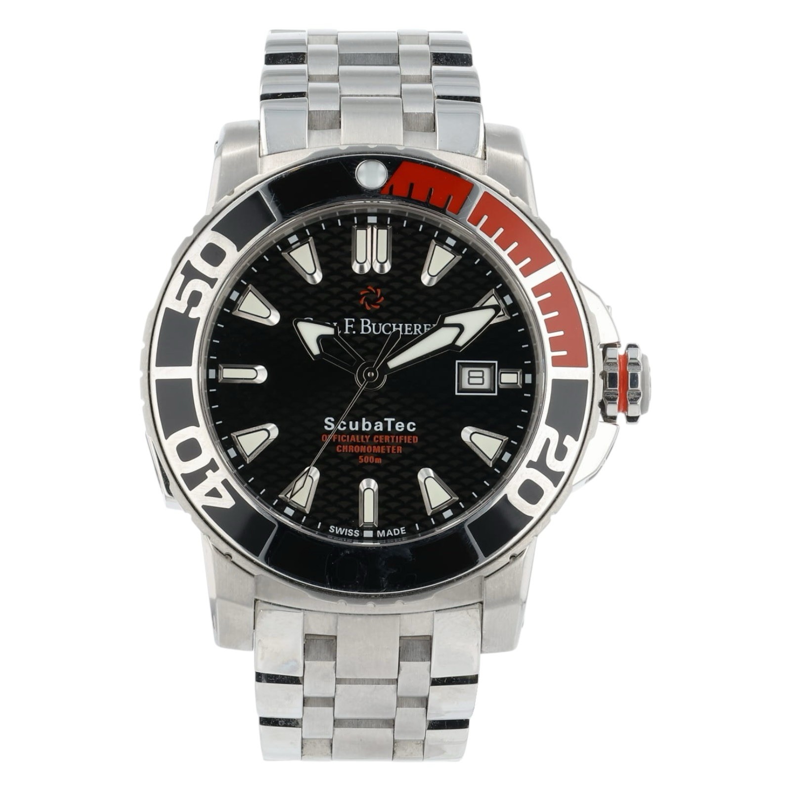 Carl F Bucherer Black Dial Stainless Steel 44mm Automatic Men’s Watch 10632.23