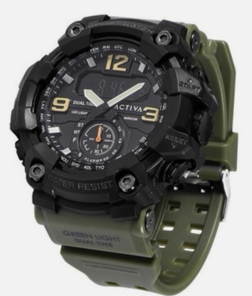 Activa X Invicta BlackOps 56mm Digital Men’s Watch Army Green (ACW1637-002) New