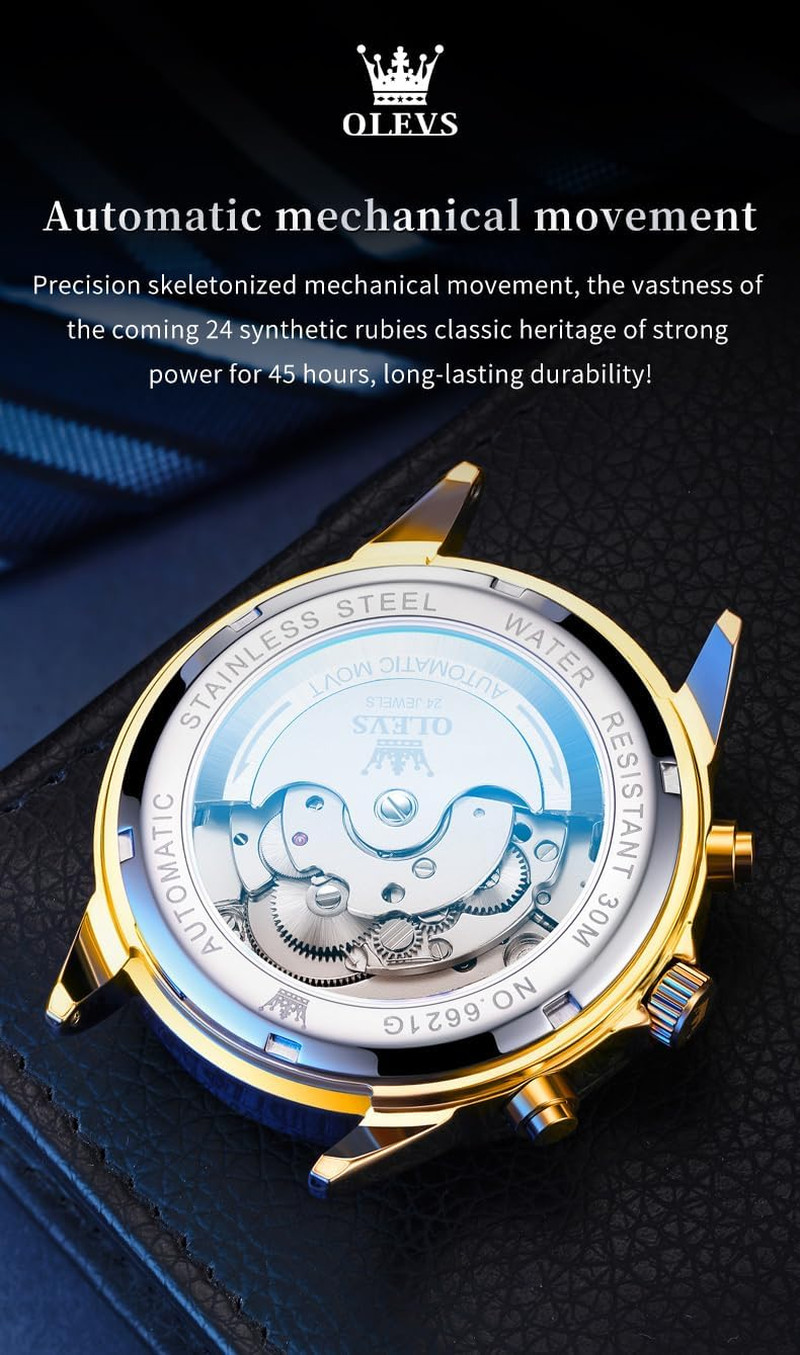 Diamond-Studded Luxury Skeleton Automatic Men’s Watch with Calendar