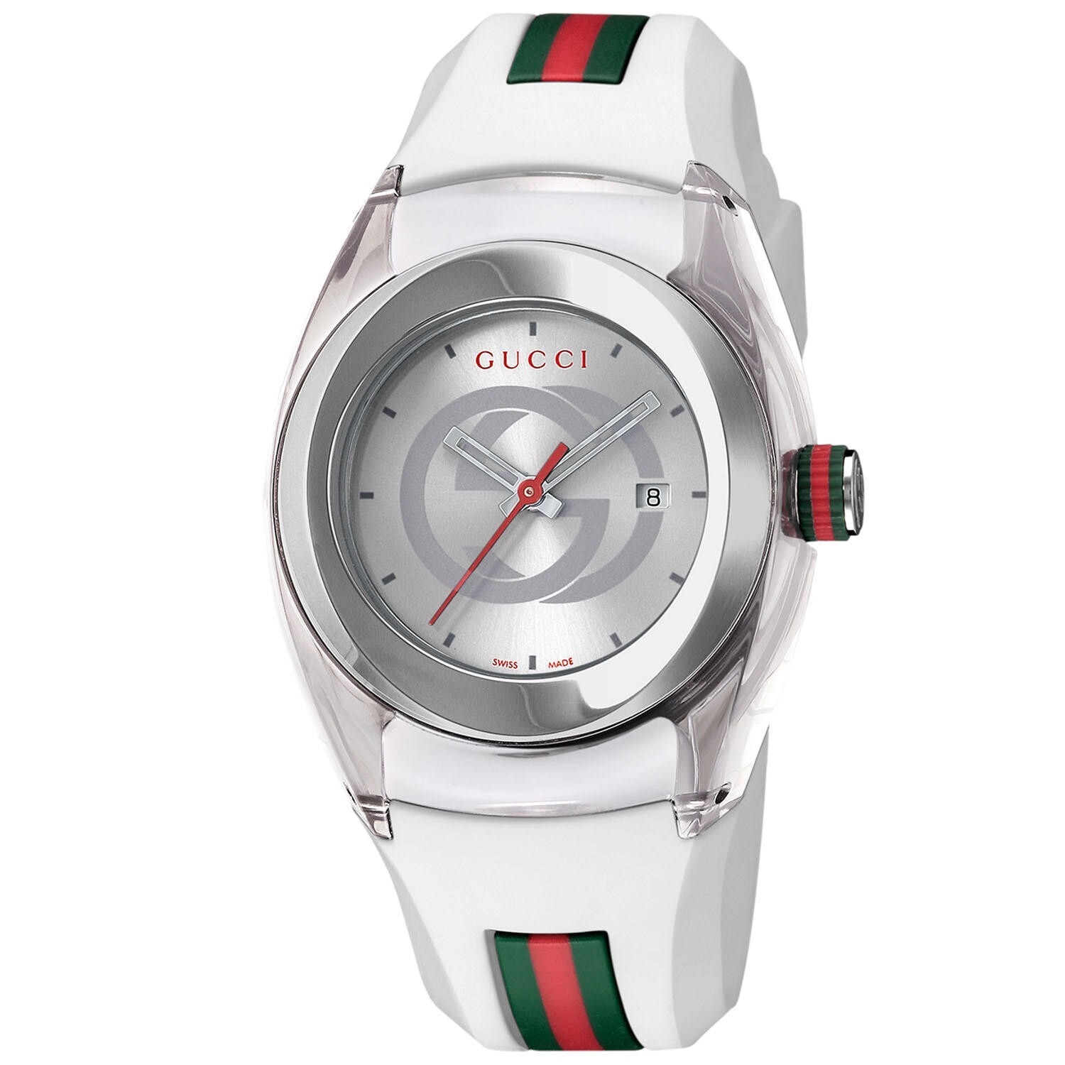Gucci Women’s Sync L Silver Dial Rubber Strap Watch – YA137302 ($670 MSRP)