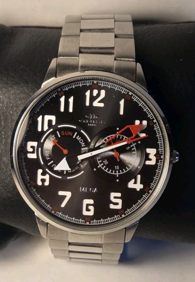 ONISS PARIS ‘MECA’ Collection ON2233-MBK-RD Stainless Steel Men’s Sport Watch