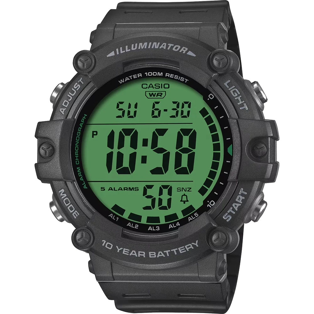 Casio AE1500WHC-1AV Digital Watch WR100 10 Year Battery 5 Alarm LED Illuminator