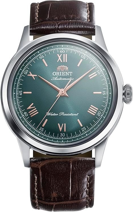 ORIENT RN-BB0001E Bambino 38mm Green Roman No Date Automatic Leather Watch