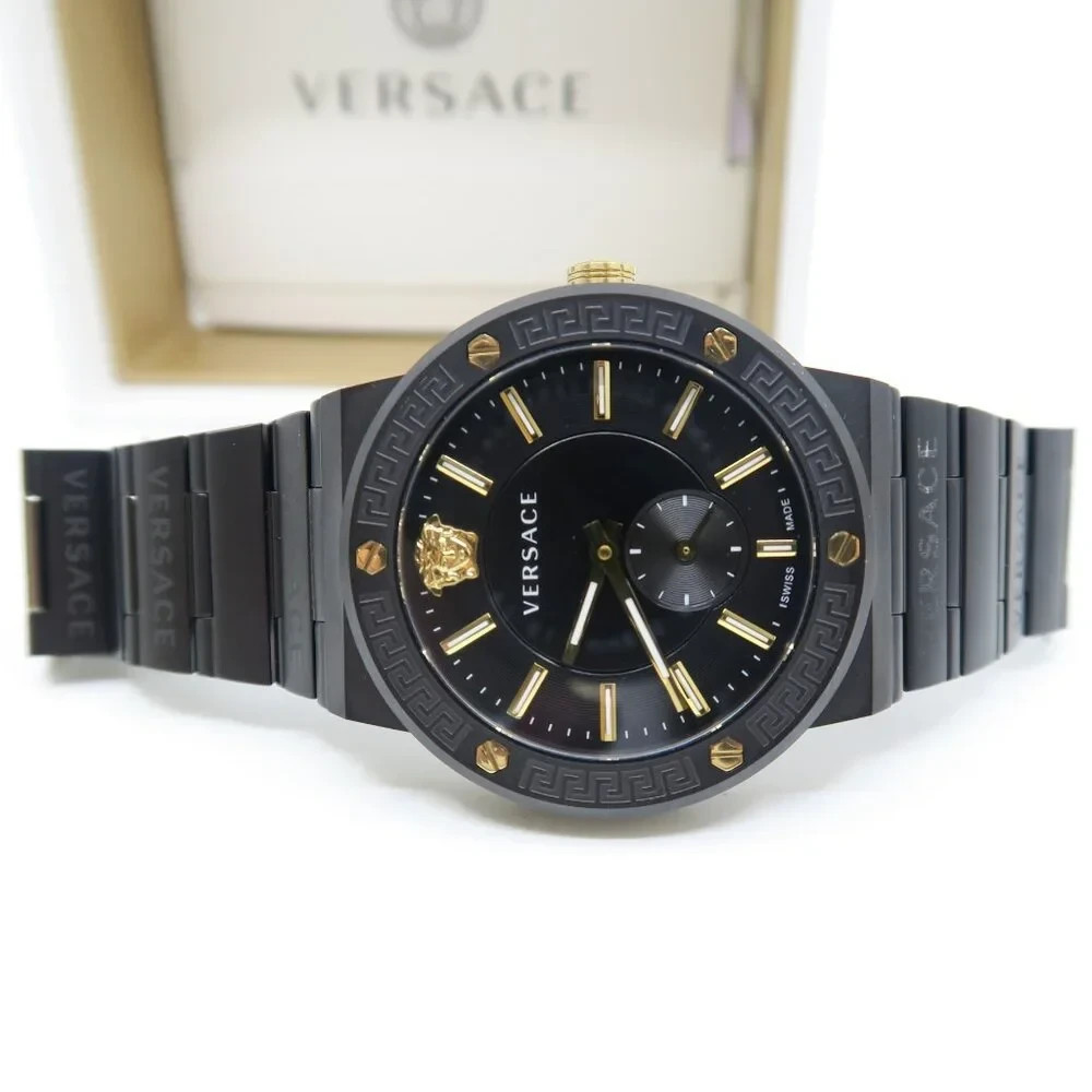 Versace VEVI00620 Greca Logo Matte Black 41mm., Quartz, New Watch Unisex