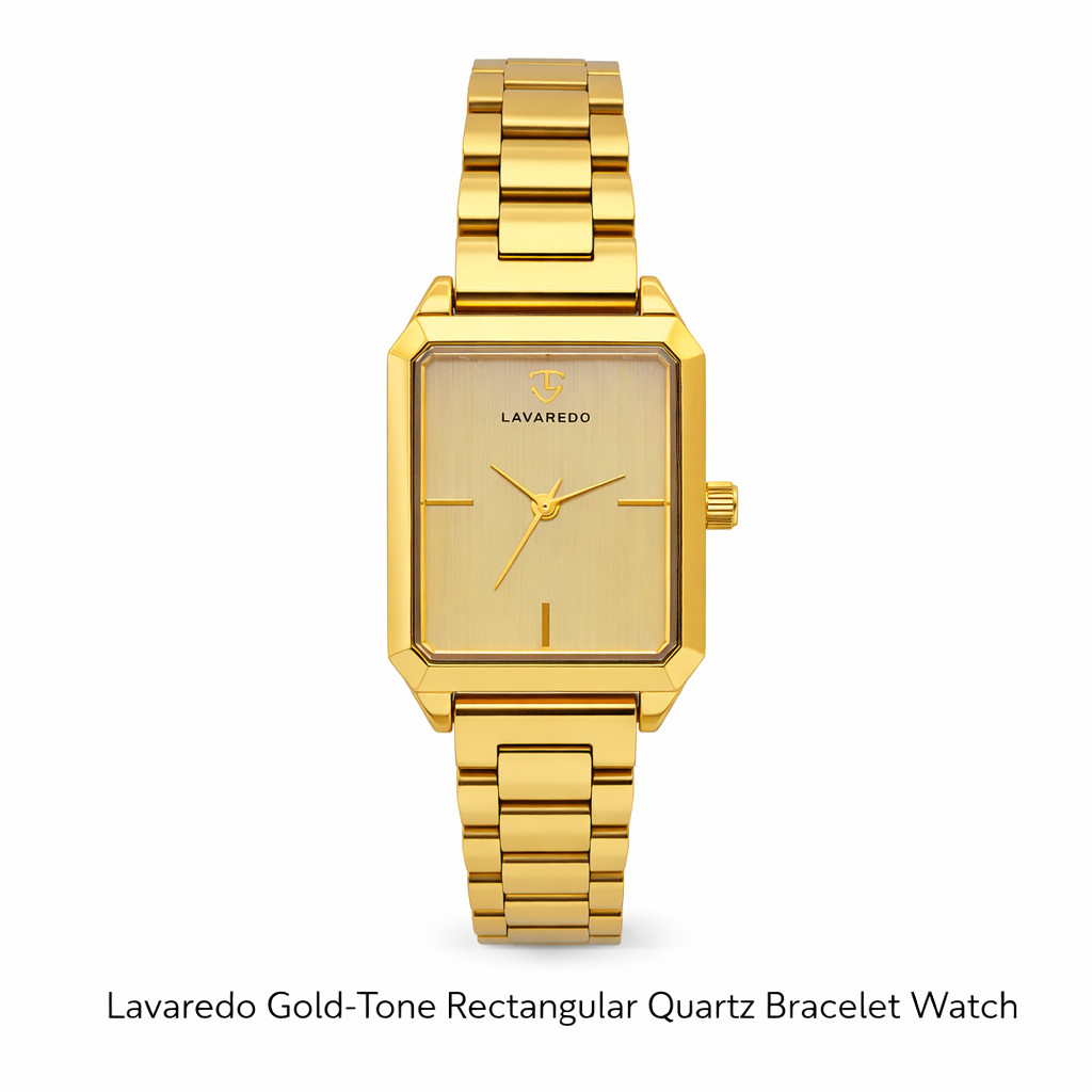 Lavaredo Gold-Tone Rectangular Quartz Bracelet Watch (new)