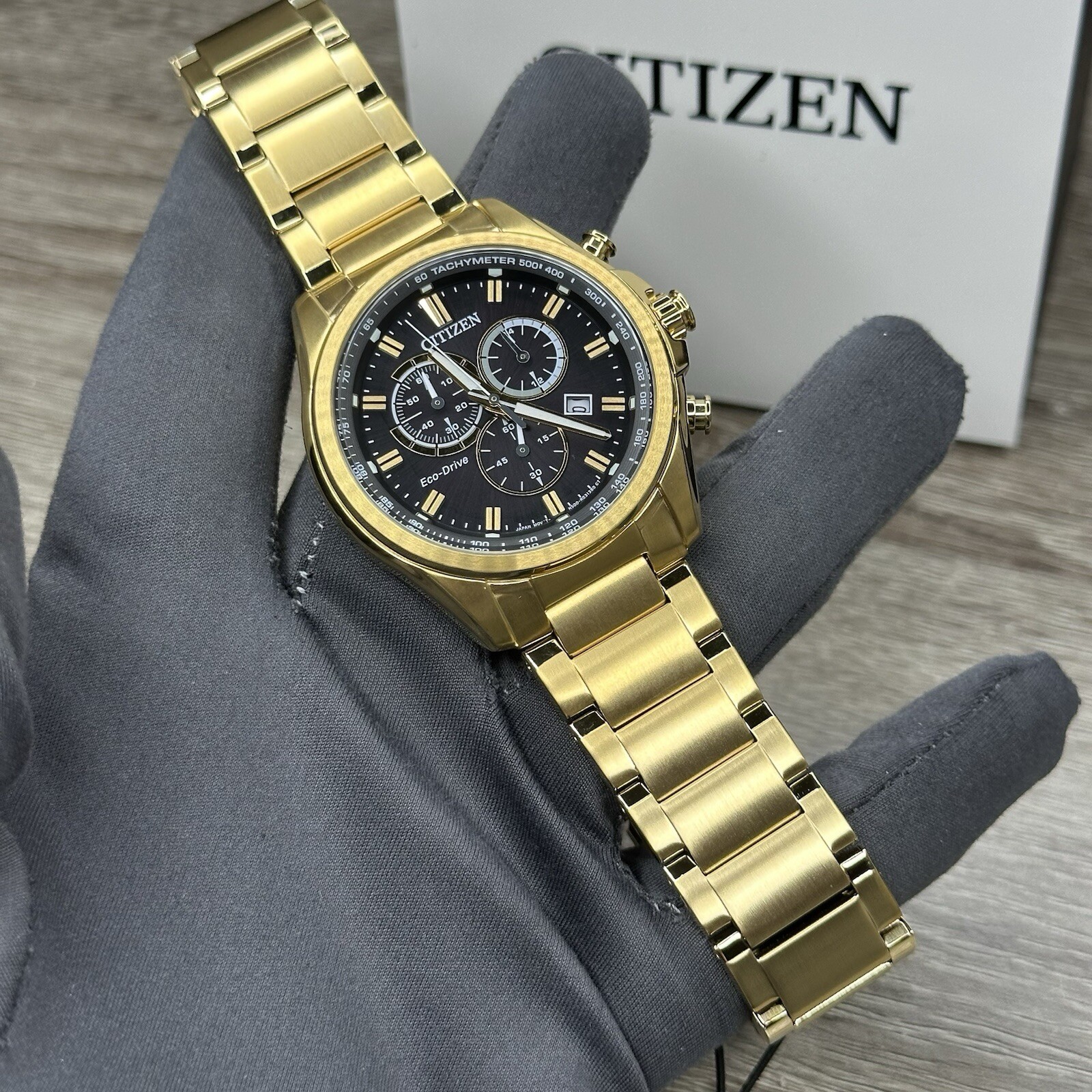 NEW✅TACHYMETER✅ Citizen Eco-Drive Weekender Chronograph Men’s Watch AT2132-53E