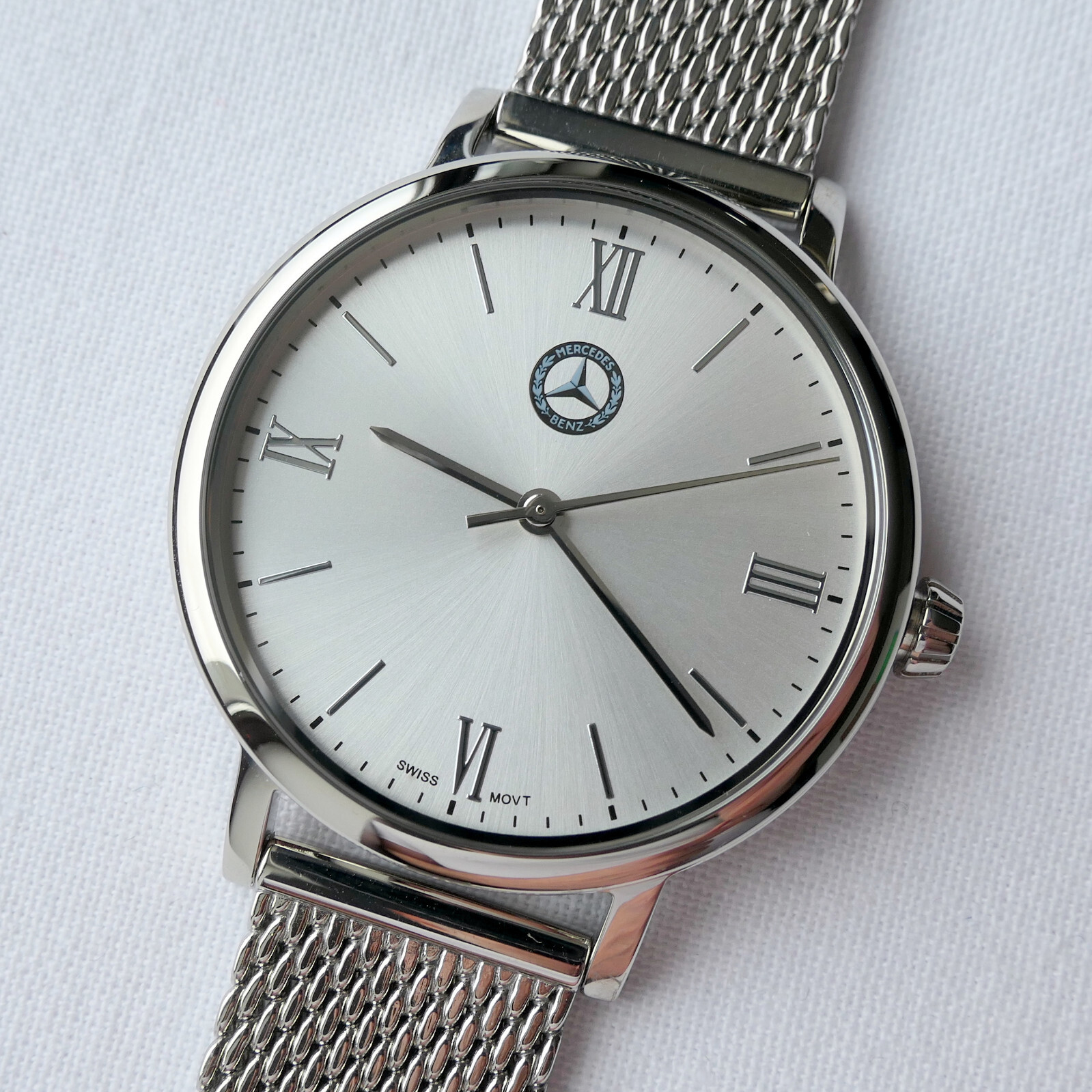 Mercedes Benz Vintage Logo Classic Car Accessory Basic Swiss Movt Watch