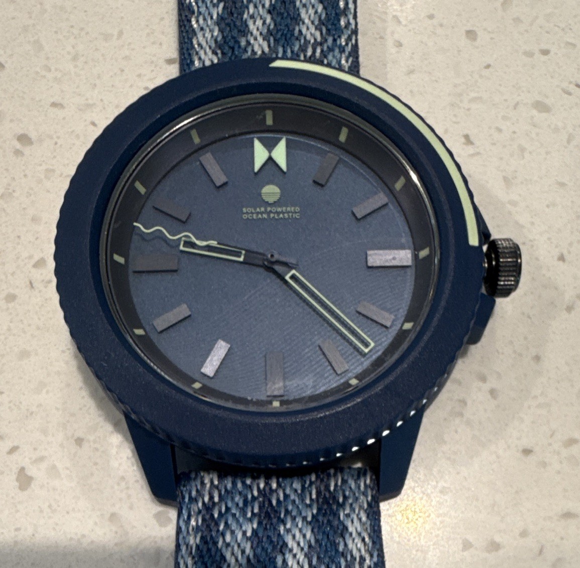 MVMT Ocean Plastic Solar Powered 30m WR Blue Analog Dial Fabric Strap