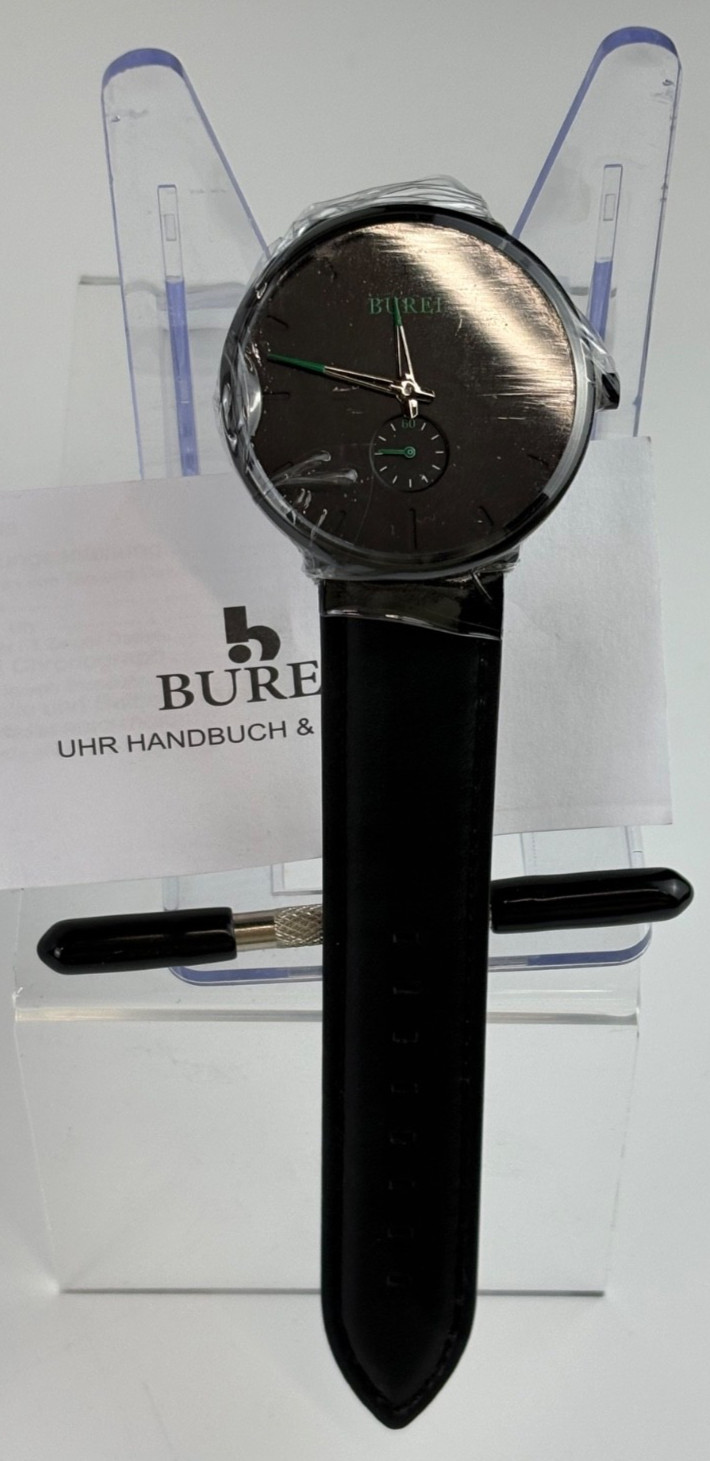 BUREI Men Watches Fashion Minimalist Wrist Watch Black/Green