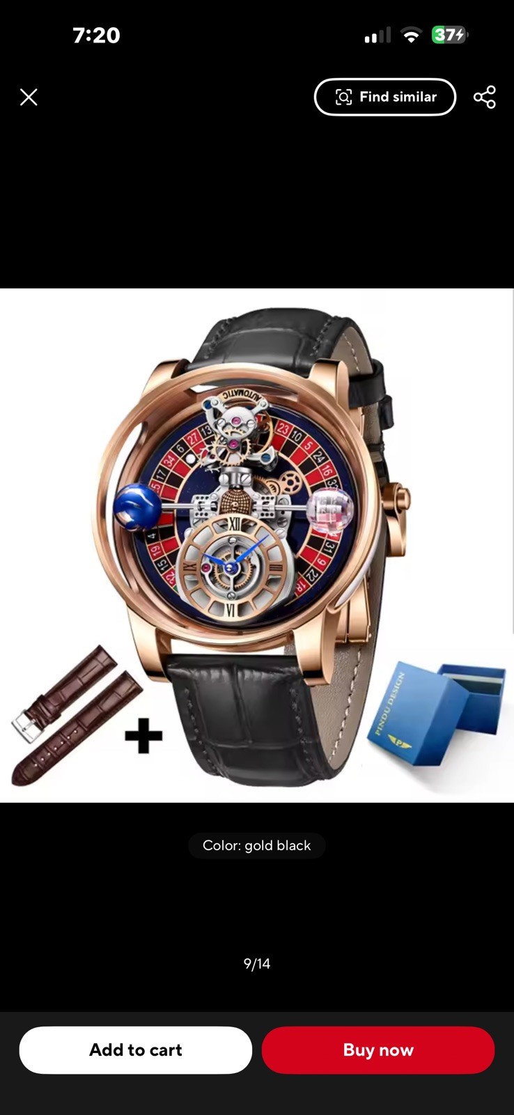 Celestial Men’s Transparent Case Leather Quartz Watch Waterproof Time Adjustment