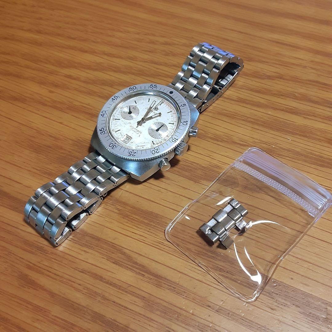 Working Junghans Olympic Date Chronograph 17cm 6.69in Manual Watch Japan