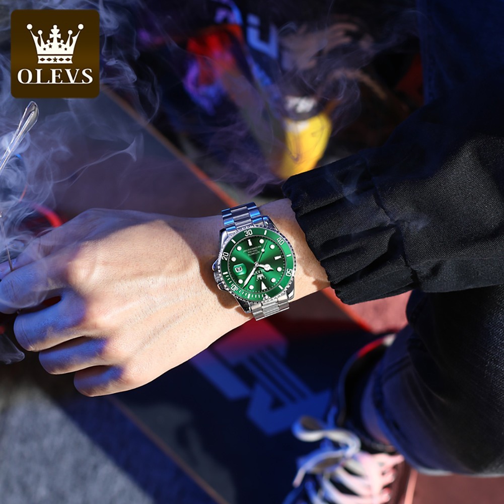 OLEVS Men’s Watch Automatic Mechanical, Stainless Steel Luminous Waterproof Date