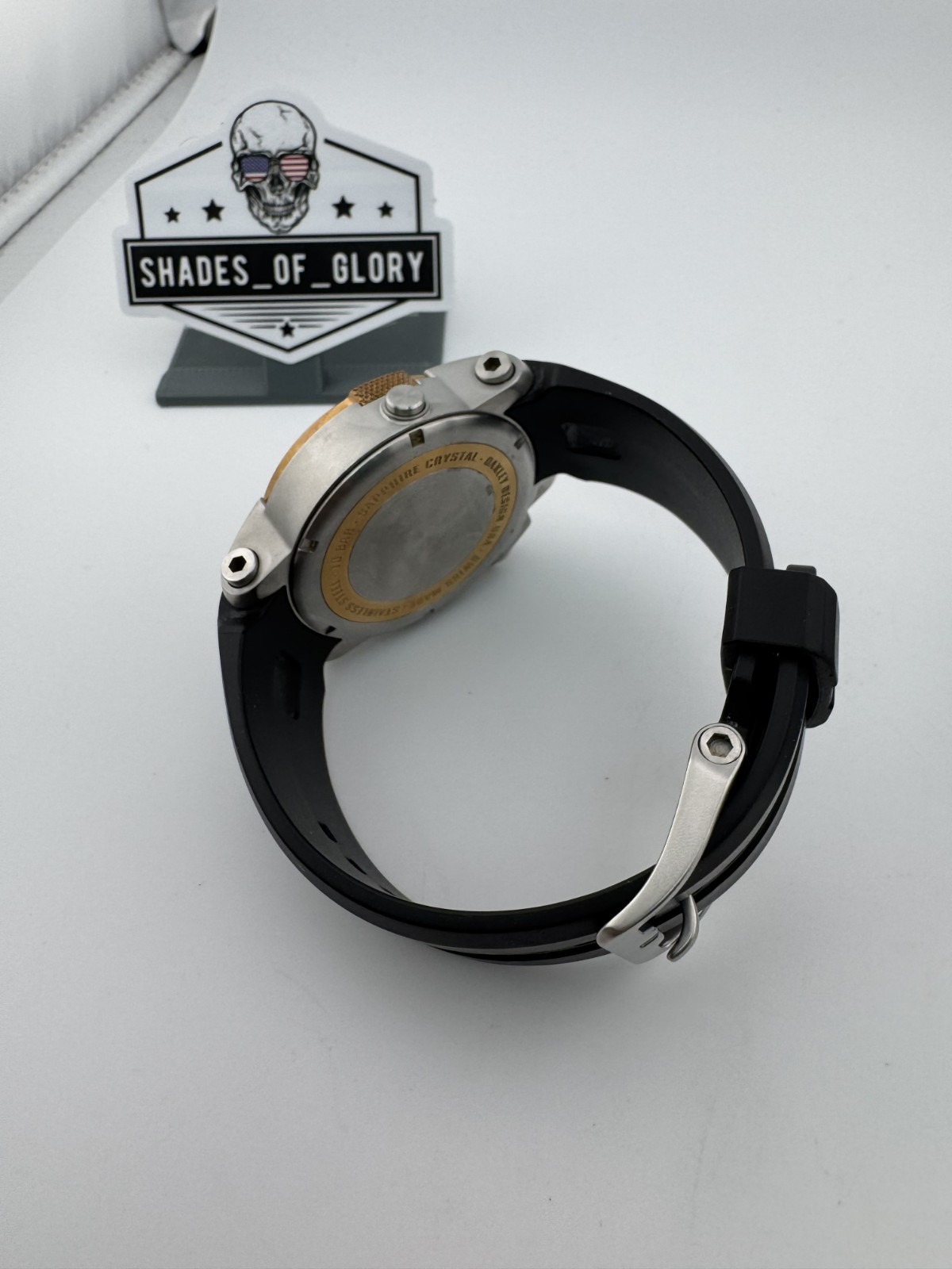 OAKLEY KILL SWITCH SILVER BLACK WHITE W/ ROSE GOLD BEZEL WATCH 26-330 AUTHENTIC