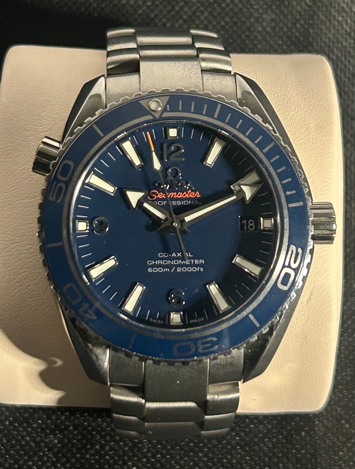 Omega Seamaster Planet Ocean 600M 42mm – Grade 5 Titanium Blue Dial