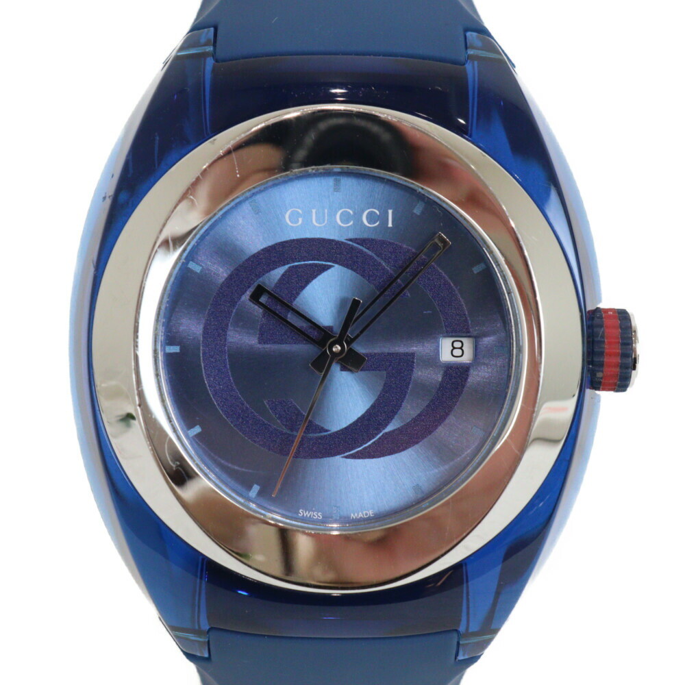 GUCCI Sink YA137104A Blue Case: 42mm Band: 18～22ｃｍ Men’s Used Watch #121210
