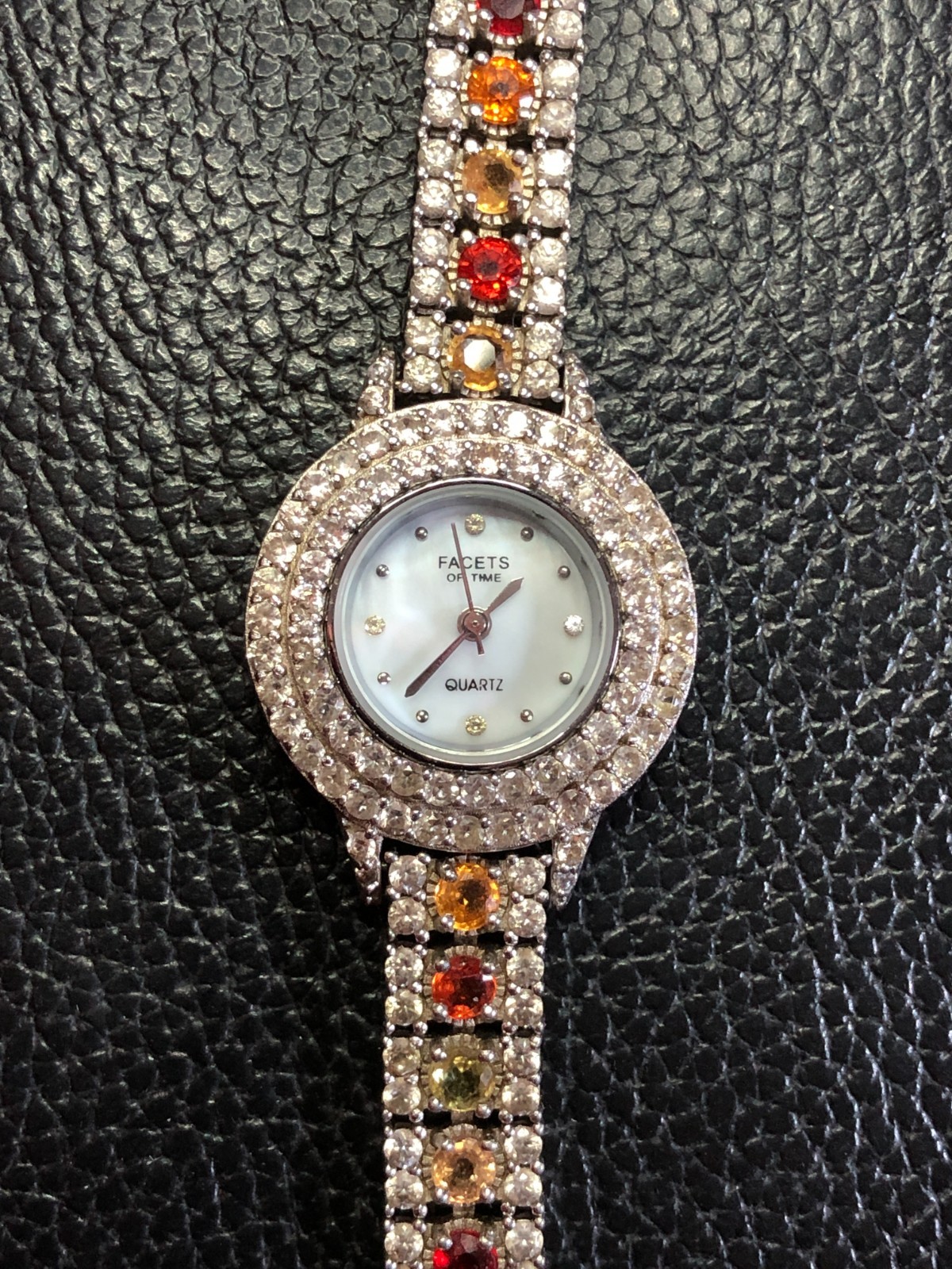 Facets of Time Natural Gemstone Watch Multi-Color Sapphire 925 Silver JTV 3439