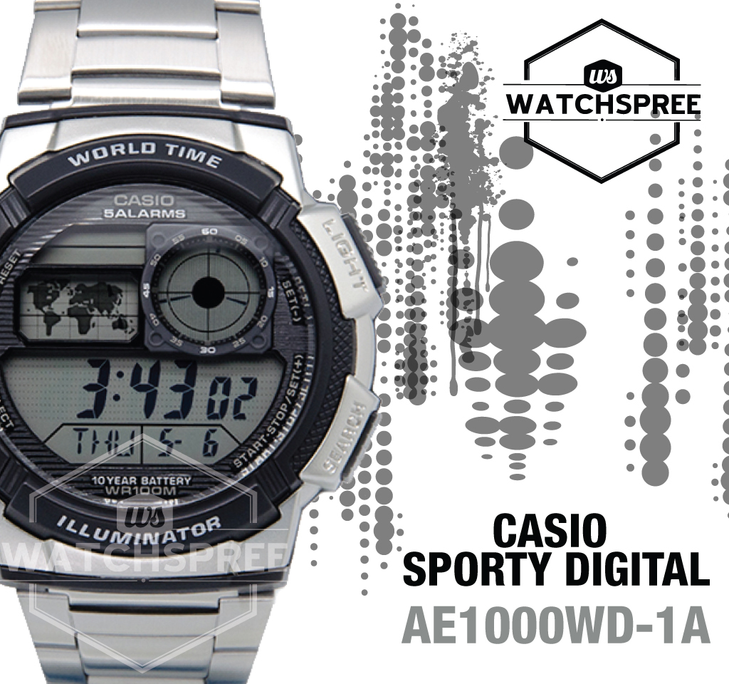 Casio Standard Digital Sporty Design Watch AE1000WD-1A