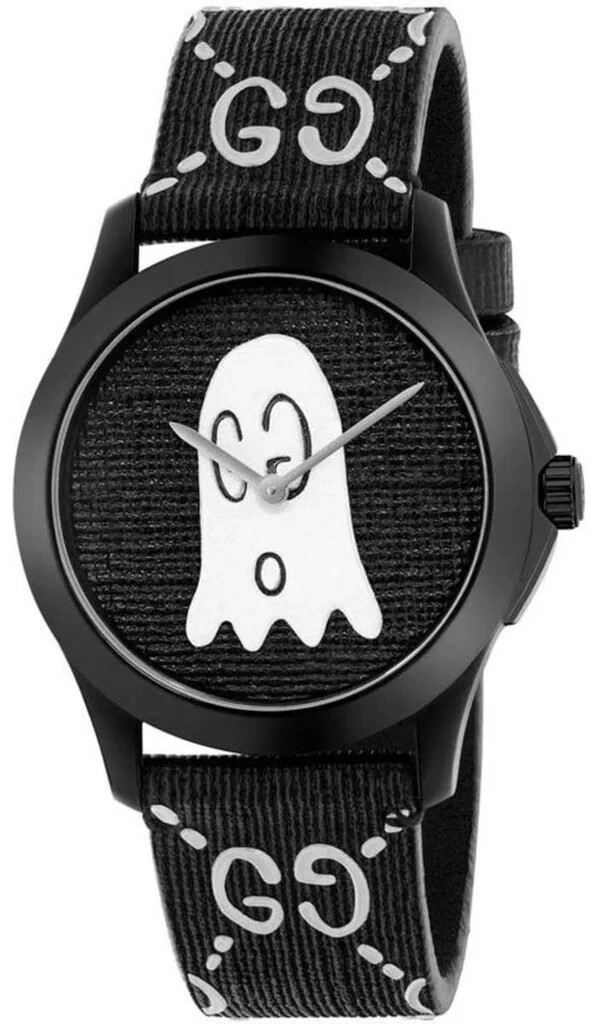 GUCCI TIMELESS GHOST WATCH – YA1264018 – QUARTZ BLACK DIAL LIMITED EDITION – NEW