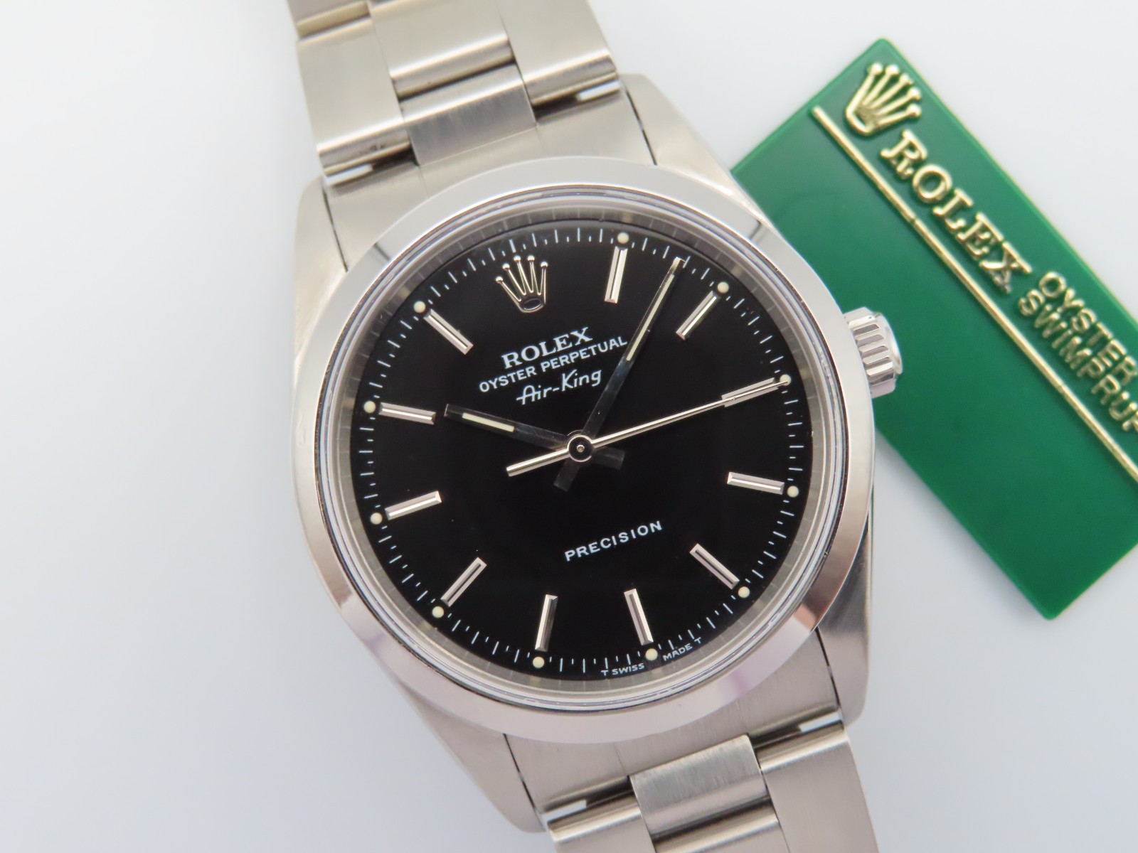 Rolex Air-King 14000 Black Dial 34mm Automatic Wristwatch – 1996 w/ Serial Tag