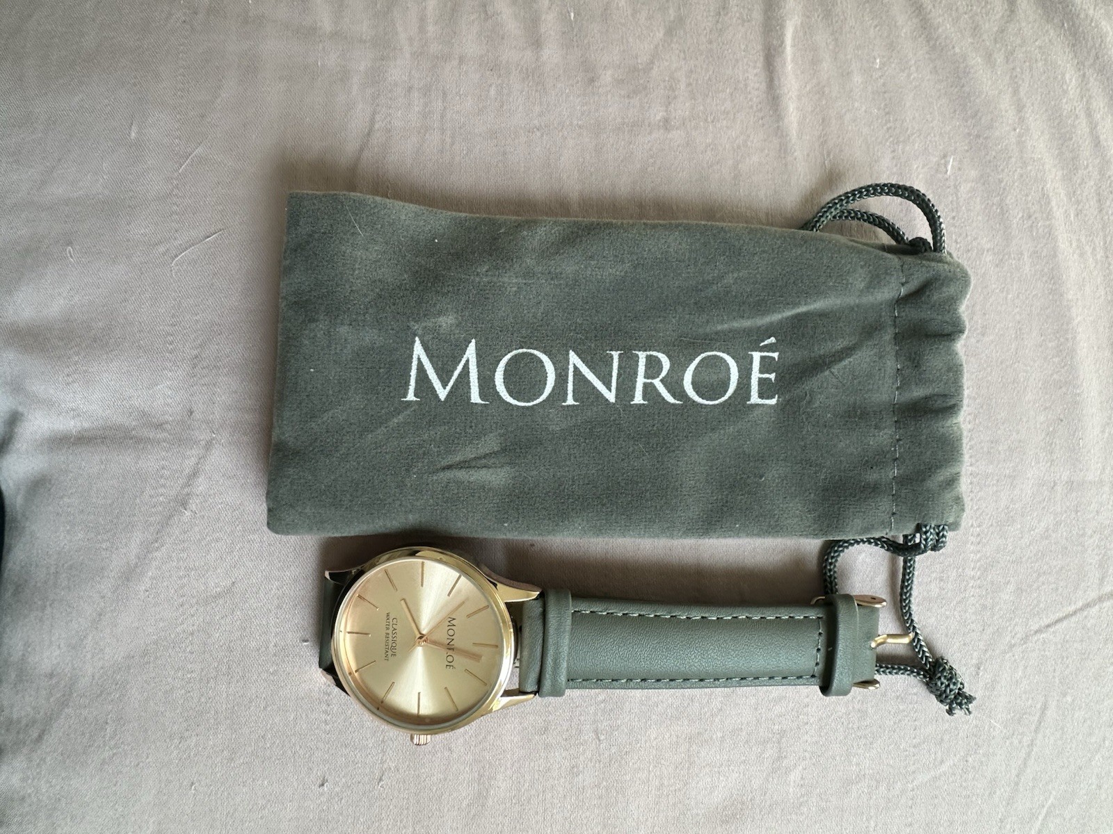 Monroe by Maestro Classique Collection Rose Gold Tone Leather Band Watch