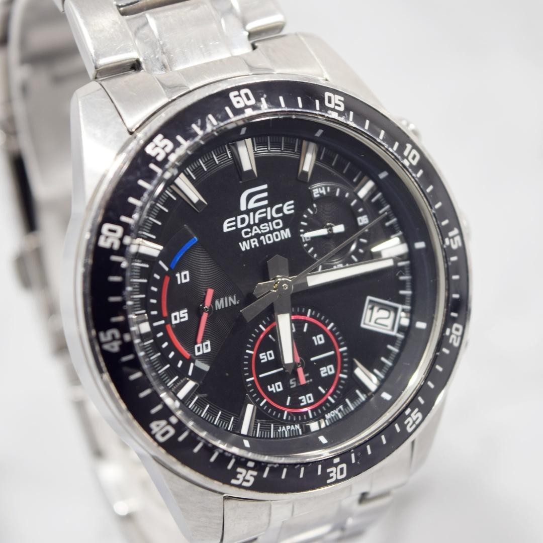 Casio Edifice EFV-540 Chronograph Retrograde Quartz Black Mens Watch Japan