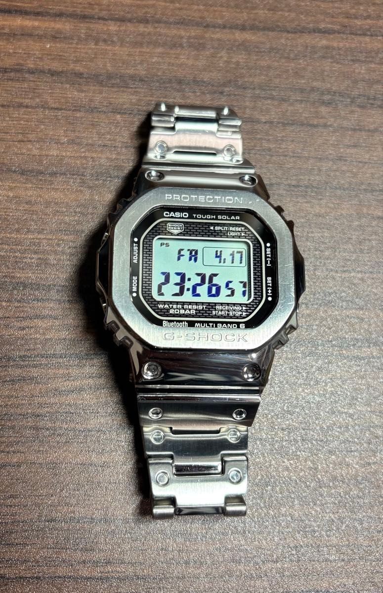 【Excellent】CASIO G-Shock GMW-B5000D-1JF Silver Bluetooth Full Metal Men’s Watch