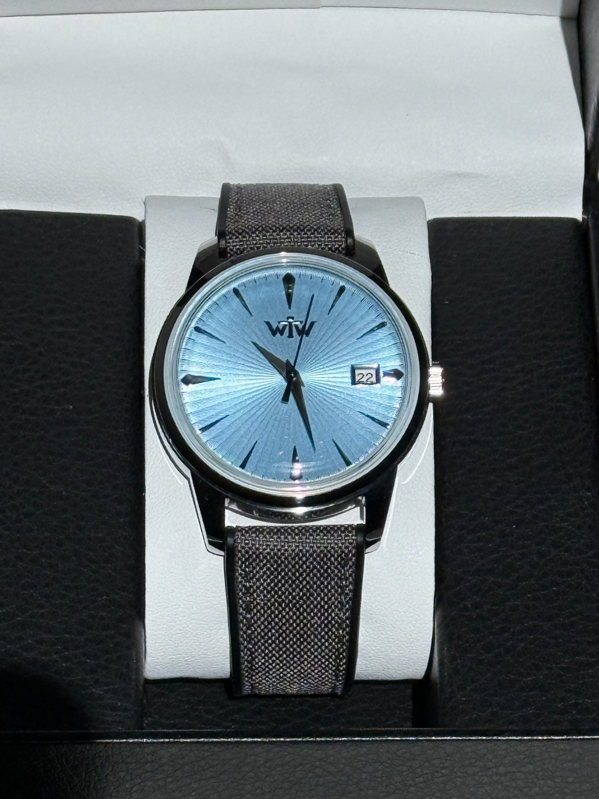 Ice Blue Dial Automatic Watch, Minimalist Watch, Hybrid Cordura Strap, NH35
