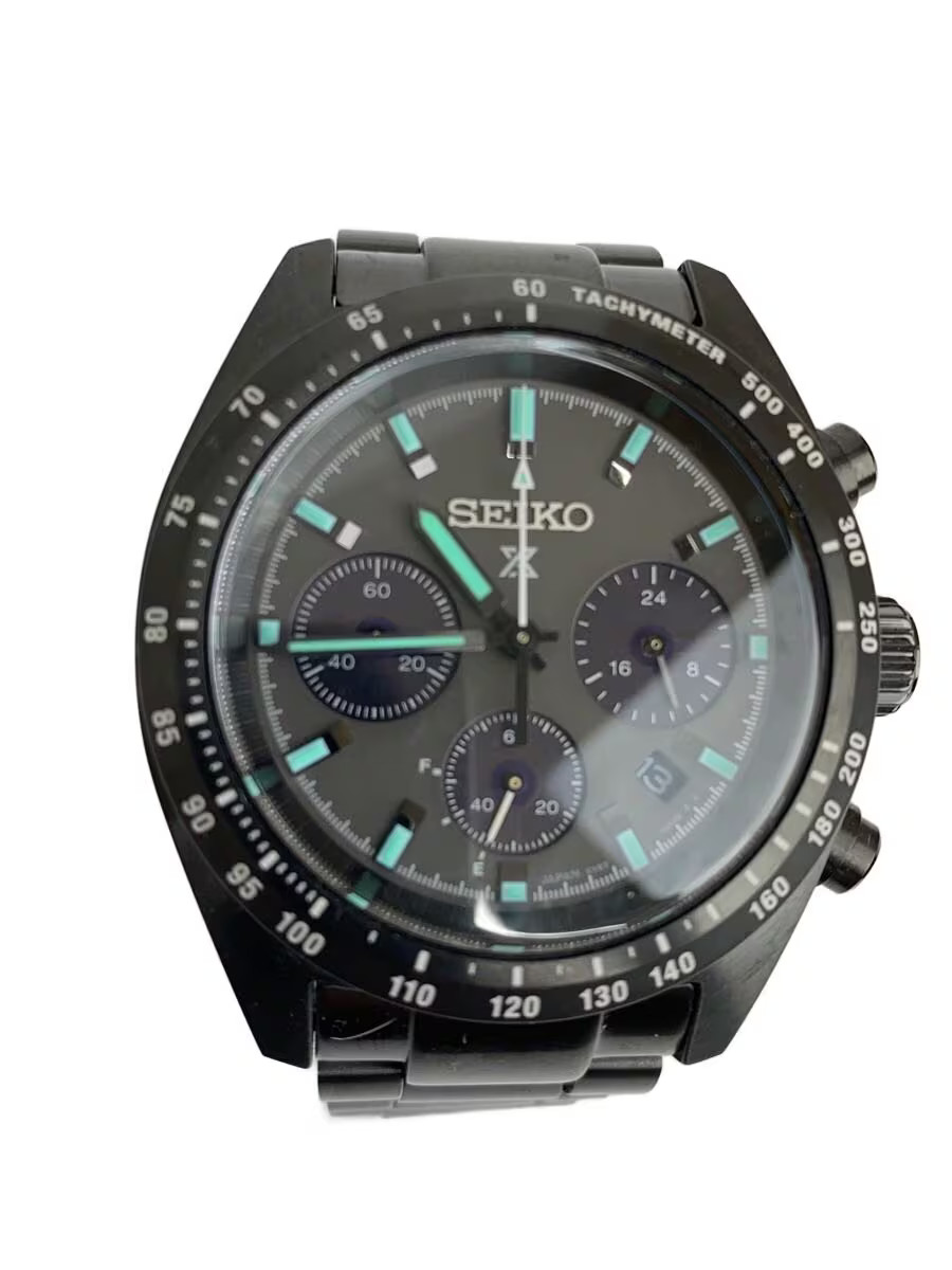 SEIKO Solar Watch Analog Stainless Steel BLK BLK SS V192 0AF0