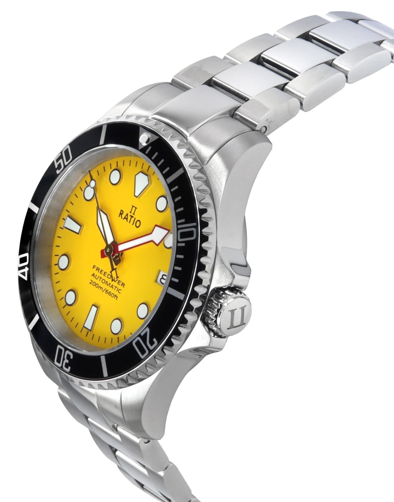 Ratio FreeDiver Yellow Dial Automatic Divers 200M RTF044 Mens Watch
