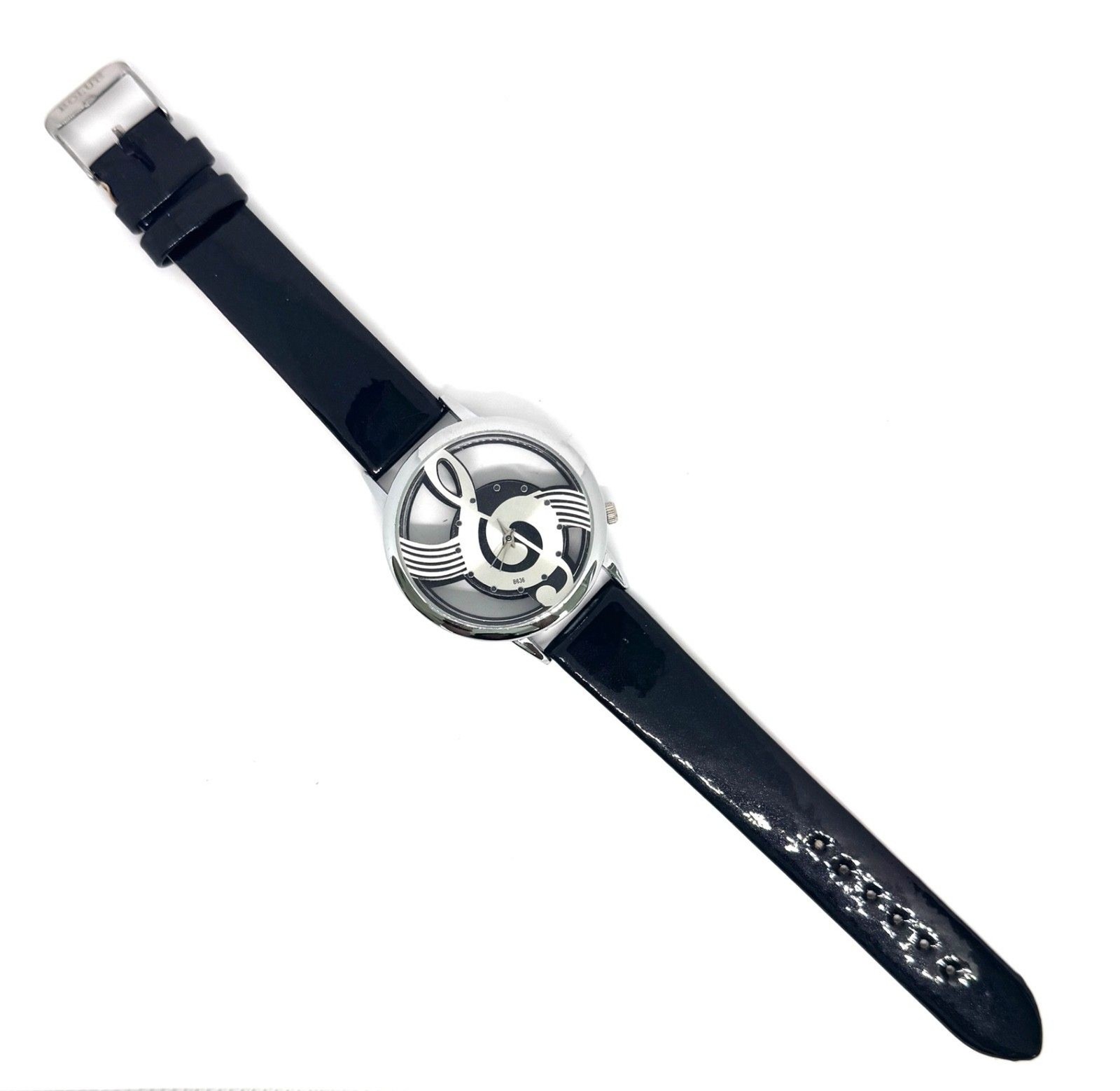 Vintage Retro Music Themed Ladies Watch Silver Metal #1141