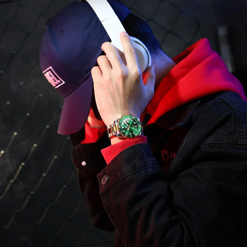 Men’s Waterproof Automatic Mechanical Watch with Hollow Dial Design