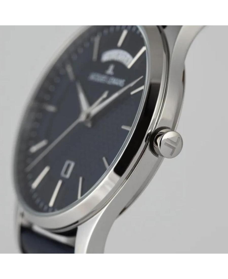 JACQUES LEMANS Men Analog Quartz Casual Watch Classic Dress Blue Dial Waterproof