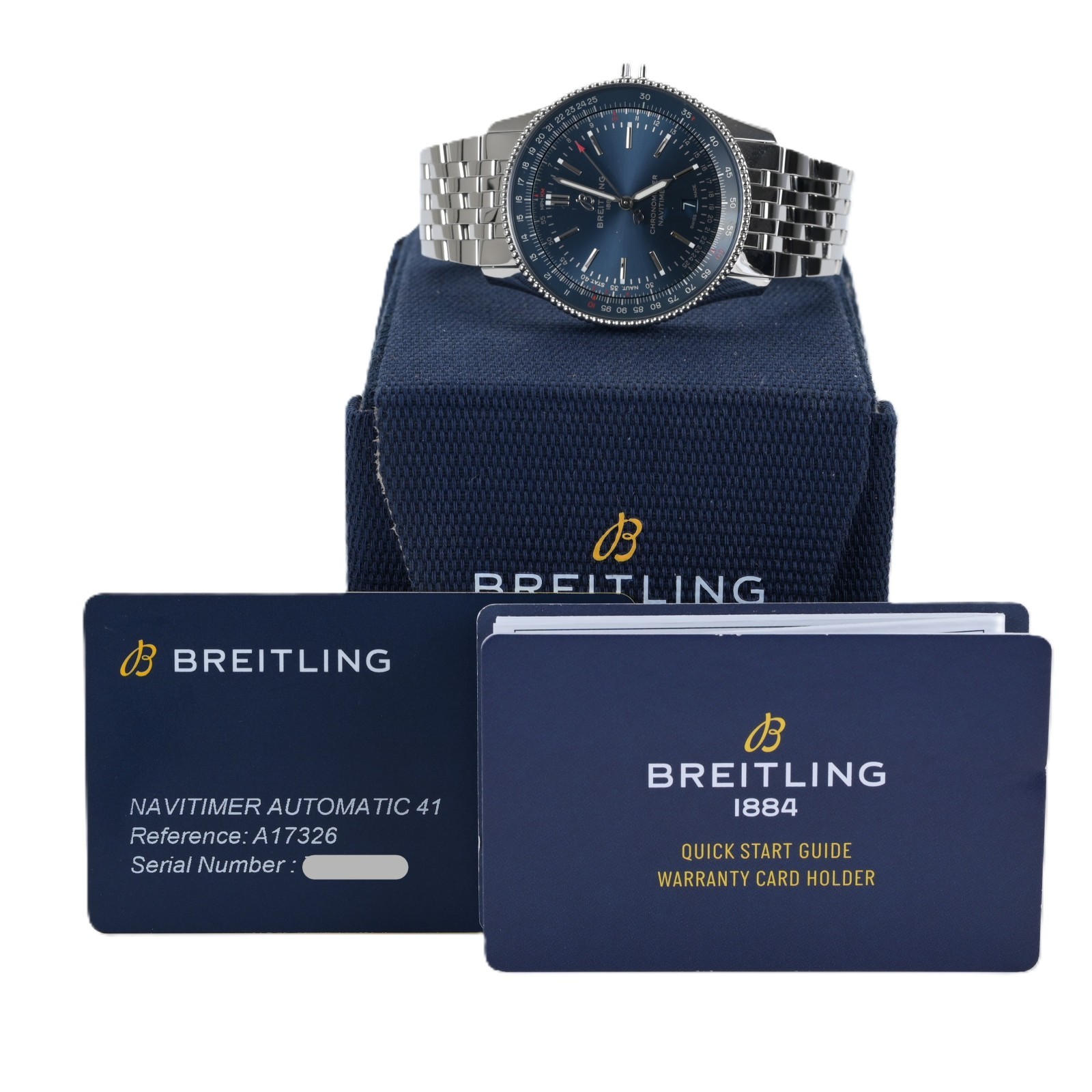 Breitling Navitimer A17326 Blue 41mm Automatic Men’s Watch + Box & Papers