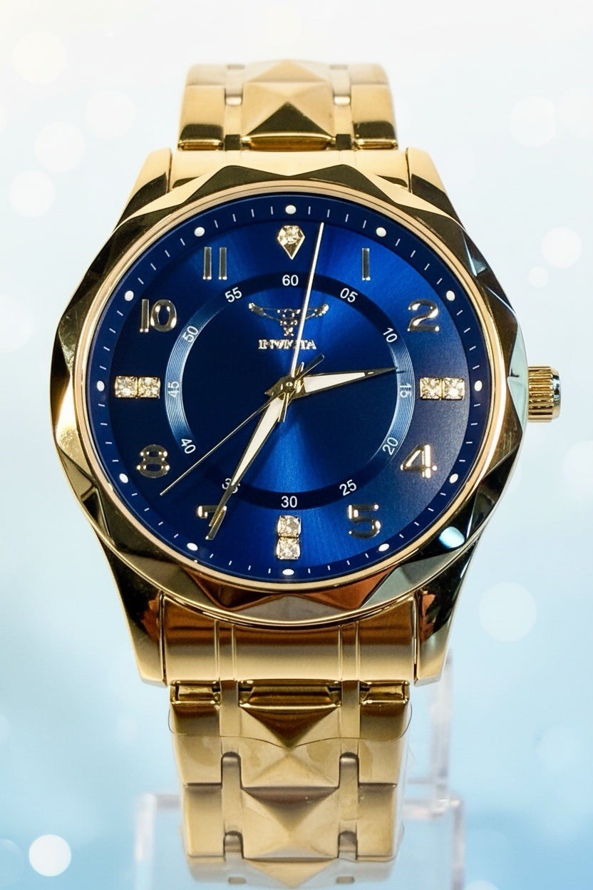 69020 Invicta Specialty I Blue Dial Gold Tone Stainless Steel 41mm Mens Watch
