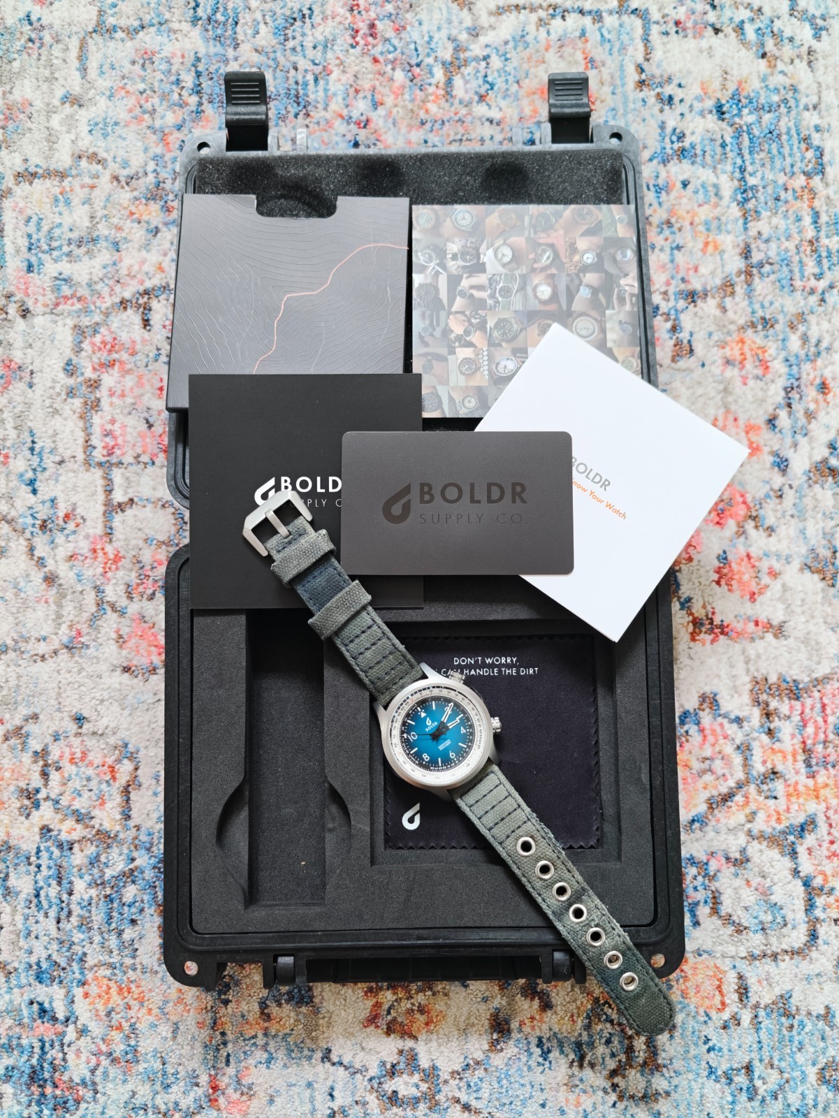 BOLDR Expedition Enigmath Coconico Automatic 200m Blue Dial Slide Rule – 41mm