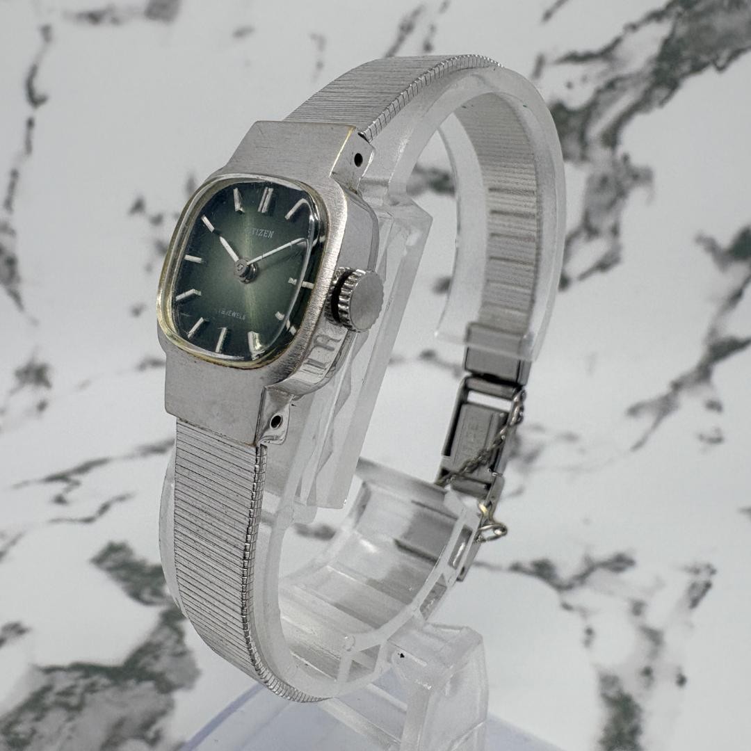 [Working Condition] CITIZEN Hand-wound Watch, Green, Square