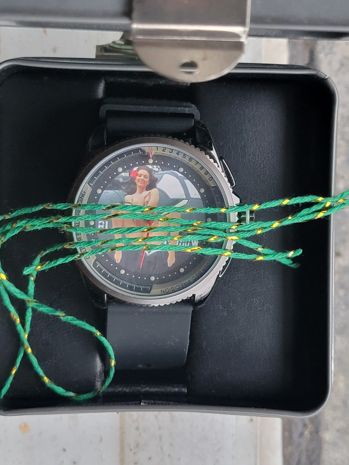 Pinup Girl NSFW Watch Mod Northrop BLACK WIDOW Quartz CITIZEN MIYOTA 45mm Lumed