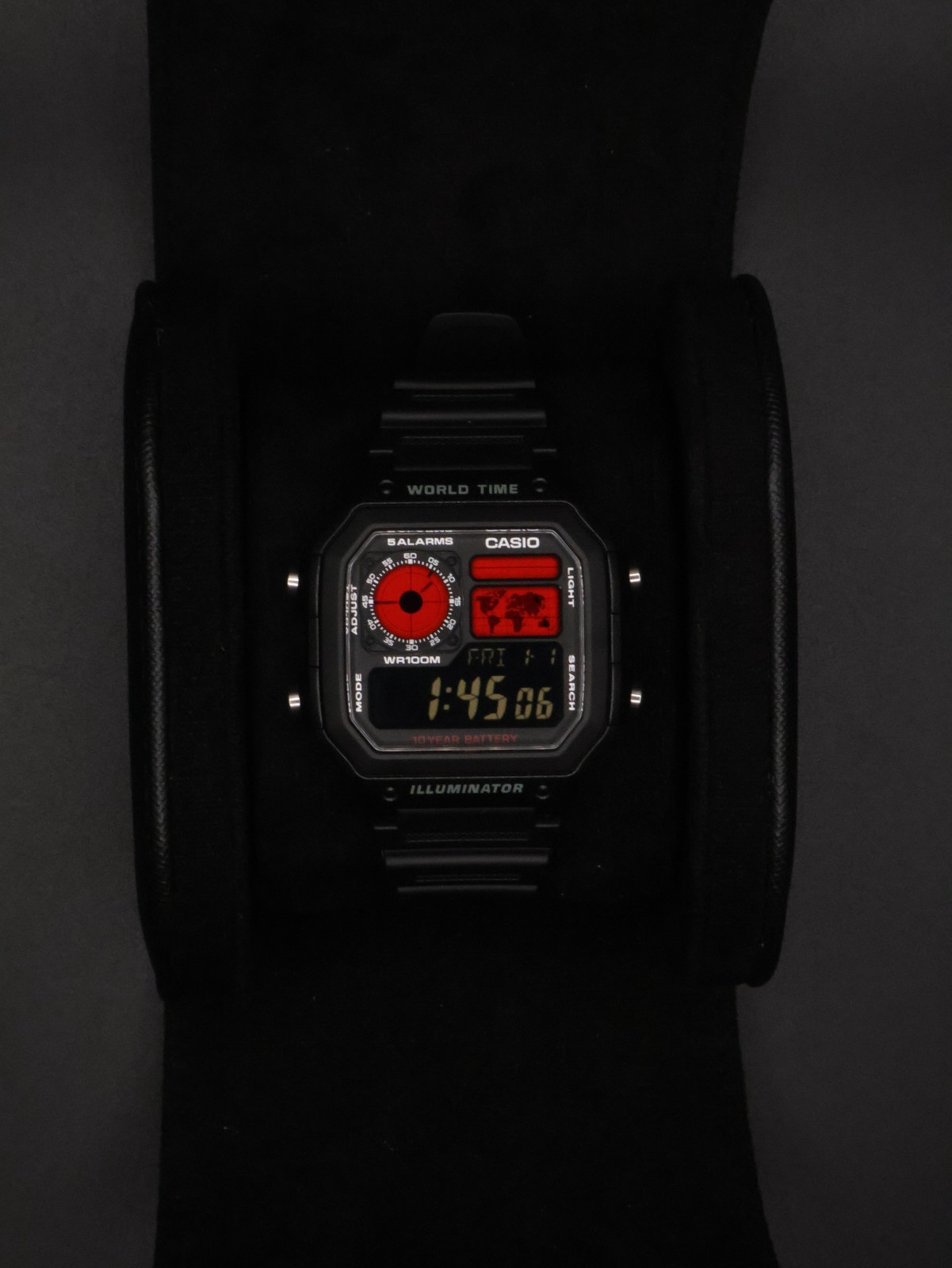 “Roulette” | 🔴⚫ Negative Display | Custom CASIO AE-1200 | Royale | HB Watch MOD