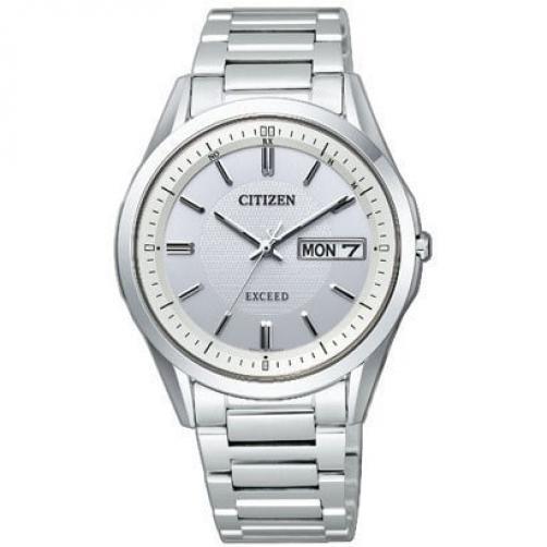 Citizen Exceed AT6030-60A Eco-Drive Analog Solar Watch Men Titanium Silver