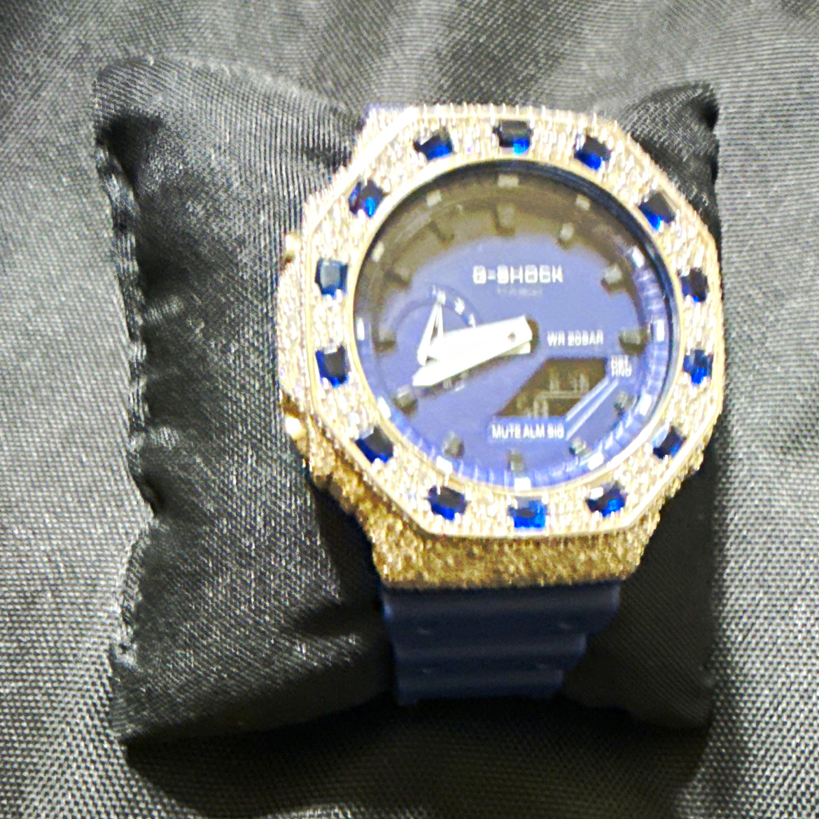 Casio G-SHOCK Analog/Digital 200m Octagon 45mm Blue Resin Strap Watch