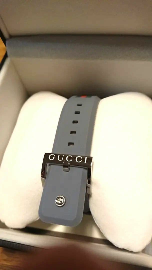 Gucci 46mm Watch with Rubber Strap, SYNC, Gray, YA137109A