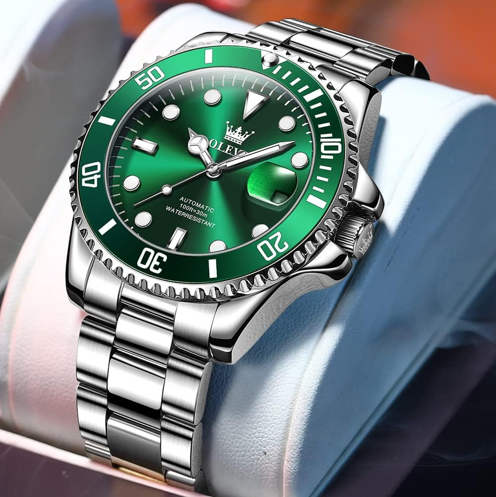 Stylish Men’s Waterproof Automatic Watch with Luminous Hands and Large Face