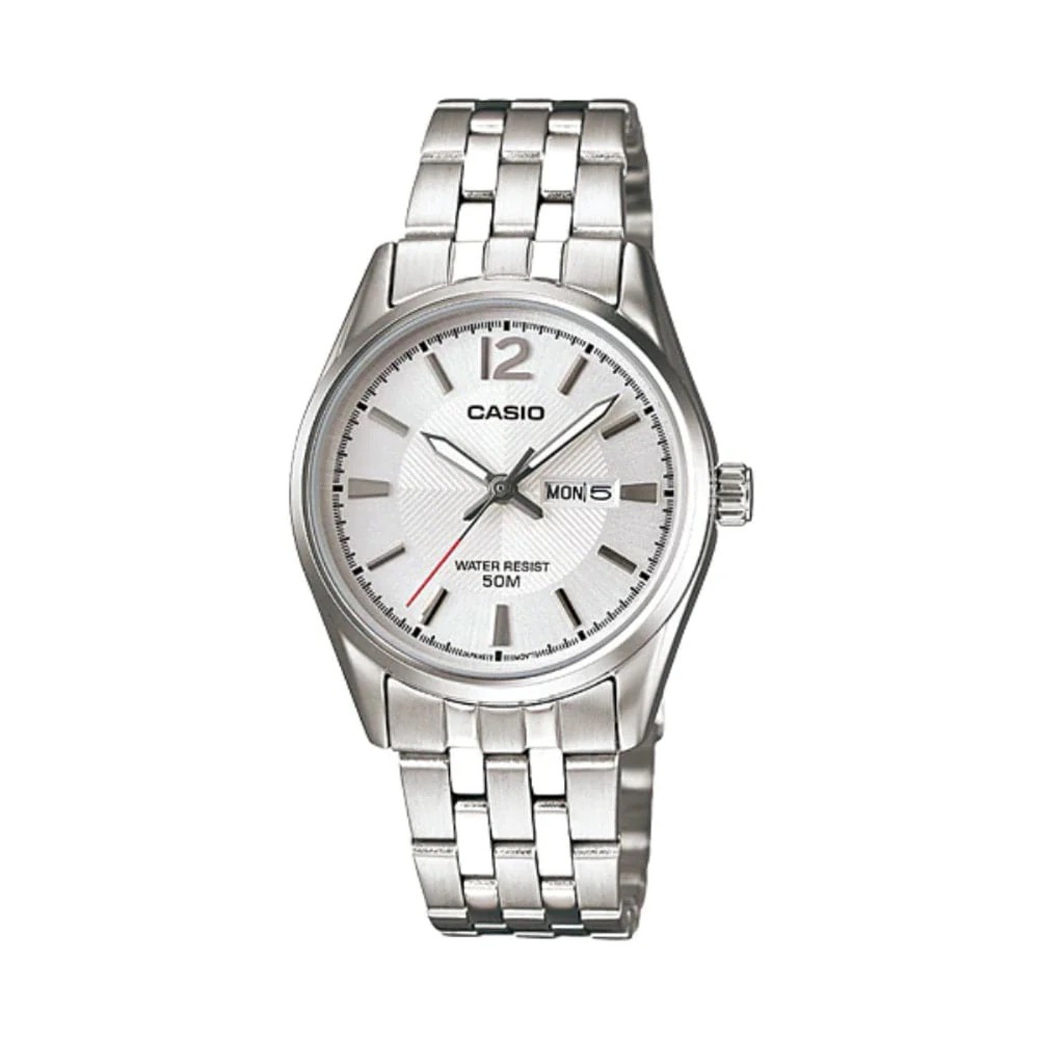 Casio Women’s Silver Dial Stainless Steel Bracelet Watch – LTP-1335D-7AVDF